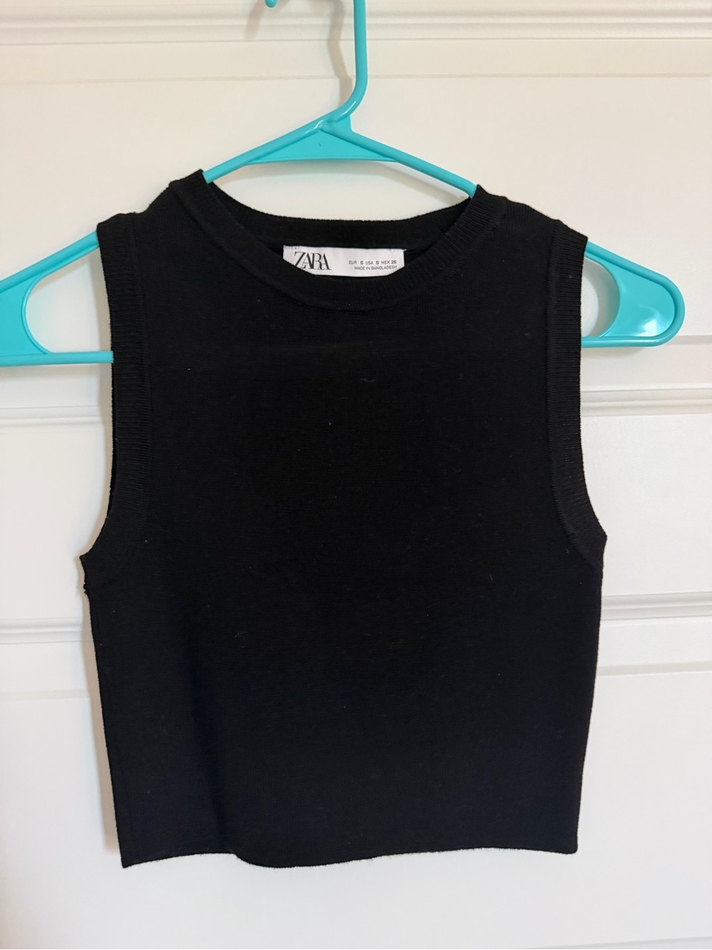 Zara Black Ribbed Sleeveless Tank Top